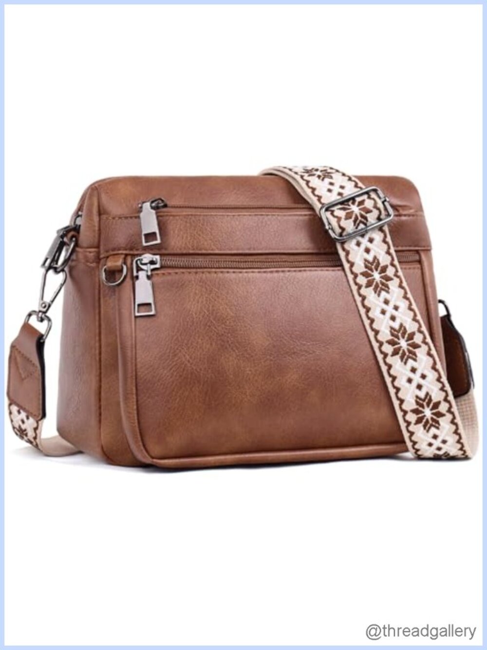 Vegan Leather Crossbody Bag Multi-Pocket RFID Shoulder Purse